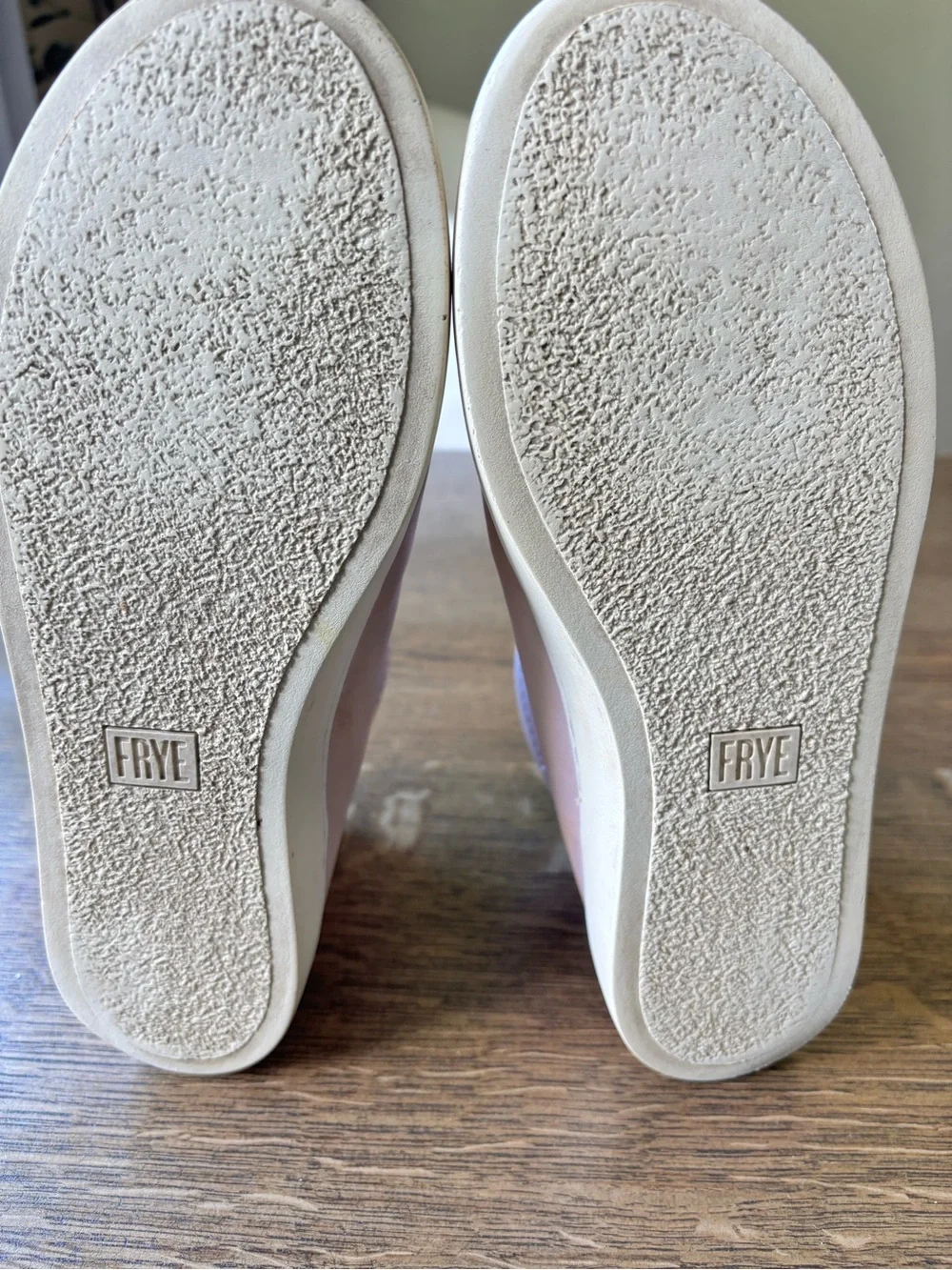 Frye Lena Zip High Top Sneakers Blush Pink Leather Pearl‎ Zip Women 8.5
